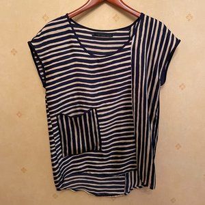 Stripped white and blue shirt, Size S